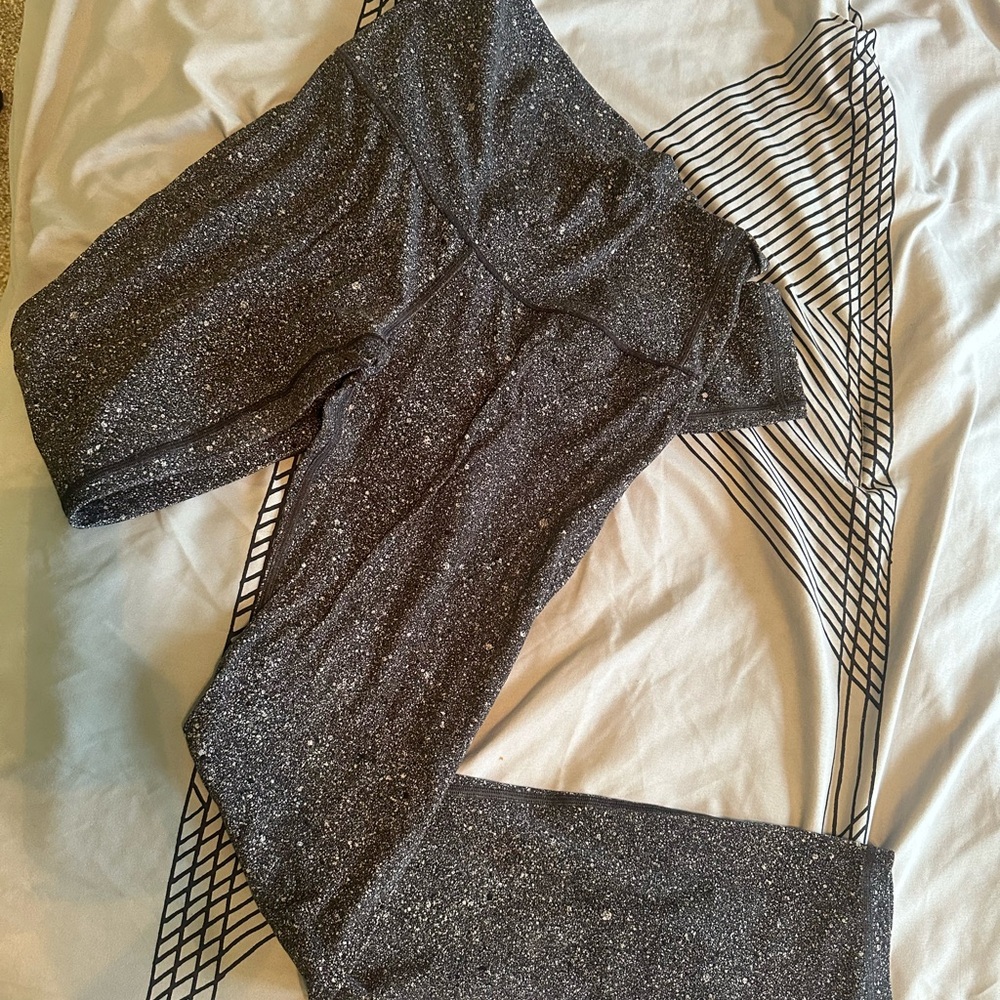 Ivivva Gray and White Leggings with Stretchy Comfort